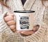 Emaille-Tasse Spruch Finger Weg dieser Kaffee gehört Wunschname Geschenk Kaffeeliebhaber Bürotasse Vintage SpecialMe®preview