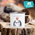 Emaille-Tasse Spruch Geschenk Liebe Mein Herz gehört Dir Luftballon Geschenkidee Mann Frau Valentinstag SpecialMe®preview