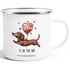 Emaille-Tasse Spruch Liebe Lustig Geschenk Love is in the Air Hund Dackel Luftballon Moonworks®preview