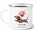 Emaille-Tasse Spruch Liebe Lustig Geschenk Love is in the Air Hund Dackel Luftballon Moonworks®preview