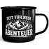 Emaille-Tasse Spruch Zeit für neue Abenteuer Outdoor Wandern Camping Gadget Becher Geschenk Naturliebhaber Moonworks®preview