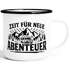 Emaille-Tasse Spruch Zeit für neue Abenteuer Outdoor Wandern Camping Gadget Becher Geschenk Naturliebhaber Moonworks®preview