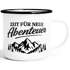 Emaille-Tasse Spruch Zeit für neue Abenteuer Outdoor Wandern Camping Gadget Becher Geschenk Naturliebhaber Moonworks®preview