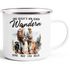 Emaille-Tasse Wandern Spruch Uns reichts, wir gehen wandern personalisiert mit Namen und Haustier Hunde SpecialMe®preview