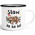 Emaille-Tasse Weihnachten Faultier Ho Ho Ho Geschenk für Schlafmützen Langschläfer Morgenmuffel Weihnachtsbecher lustig Moonworks®preview