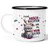 Emaille-Tasse Weihnachten Katze Frohe Arschnachten ihr Weinlöcher Spruch lustig Geschenk Weihnachtsmuffel Moonworks®preview