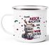 Emaille-Tasse Weihnachten Katze Frohe Arschnachten ihr Weinlöcher Spruch lustig Geschenk Weihnachtsmuffel Moonworks®preview