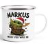 Emaille-Tasse Weihnachten personalisiert Baby Geschenk lustig Spruch mit Namen Moonworks®preview