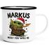 Emaille-Tasse Weihnachten personalisiert Baby Geschenk lustig Spruch mit Namen Moonworks®preview