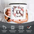 Emailletasse Becher Kaffeetasse mit Jahreszahl {style_variation} {{style_variation}_ausgeschrieben} Blumen Bordüre Moonworks®preview
