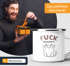Emailletasse Fuck Youuu! Katze-Motiv Mittelfinger Emaille-Becher mit Spruch Motiv lustig Moonworks®preview