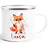 Emailletasse Kinder Eule Fuchs Hobby Lesen Malen Wunschname personalisiert Geschenk Leseratte Bücherwurm SpecialMe®preview