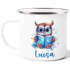 Emailletasse Kinder Eule Fuchs Hobby Lesen Malen Wunschname personalisiert Geschenk Leseratte Bücherwurm SpecialMe®preview
