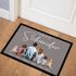 Fußmatte Familie mit Namen Figuren personalisierbar 1,2,3,4 Kinder Katze Hund Watercolor Aquarell rutschfest & waschbar SpecialMe®preview