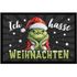 Fußmatte Grinch Weihnachten mit Anti Spruch Ich hasse Menschen Sarkasmus Ironie rutschfest & waschbar Moonworks®preview