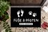Fußmatte Hund Katze Haustier mit Spruch Füße und Pfoten bitte abtreten Geschenk Hundebesitzer rutschfest & waschbar Moonworks®preview