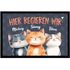 Fußmatte Katze bis zu 3 Katzenfiguren Wunschname personalisierbar Katzen Deko Wohnung rutschfest & waschbar SpecialMe®preview