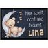 Fußmatte Kinderzimmer personalisiert mit Name Teddybär Mond Türvorleger Kind rutschfest & waschbar SpecialMe®preview