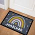 Fußmatte Kinderzimmer Regenbogen personalisiert mit Name Herz Türvorleger Kind Skandi rutschfest & waschbar SpecialMe®preview