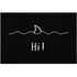 Fußmatte mit Spruch Begrüßung Hi Hai-Fisch Flosse Wellen ironisches Wortspiel rutschfest & waschbar Moonworks®preview