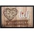 Fußmatte mit Spruch Herzlich Willkommen Herz Natur Holz-Optik rutschfest & waschbar Moonworks®preview