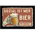 Fußmatte mit Spruch Sozial ist wer Bier mitbringt Satire Zitat-Parodie Bierkrug Bierspruch rutschfest & waschbar Moonworks®preview