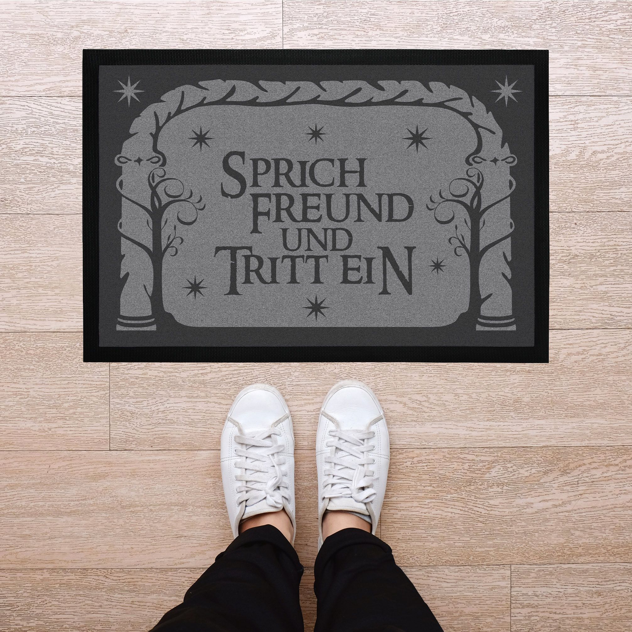 Fußmatte mit Spruch Sprich Freund und tritt ein Losungswort FilmZitat
