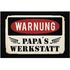 Fußmatte mit Spruch Warnung Papa's Werkstatt Geschenk Vatertag Geburtstag Weihnachten rutschfest & waschbar Moonworks®preview