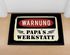 Fußmatte mit Spruch Warnung Papa's Werkstatt Geschenk Vatertag Geburtstag Weihnachten rutschfest & waschbar Moonworks®preview
