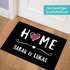 Fußmatte personalisiert mit Namen für Paare Familie Home Herz Willkommen Zuhause rutschfest & waschbar SpecialMe®preview