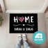 Fußmatte personalisiert mit Namen für Paare Familie Home Herz Willkommen Zuhause rutschfest & waschbar SpecialMe®preview