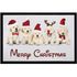 Fußmatte Weihnachten Hunde mit Weihnachtsmütze Merry Christmas rutschfest & waschbar Moonworks®preview