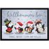 Fußmatte Winter Pinguine mit Namen personalisiert Weihnachten Schnee Familie rutschfest & waschbar SpecialMe®preview