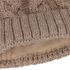 gefütterte Damen Strickmütze Fell-Bommel Fleece-Futter Kunstfell Winter-Mütze Bommelmütze Neverless®preview