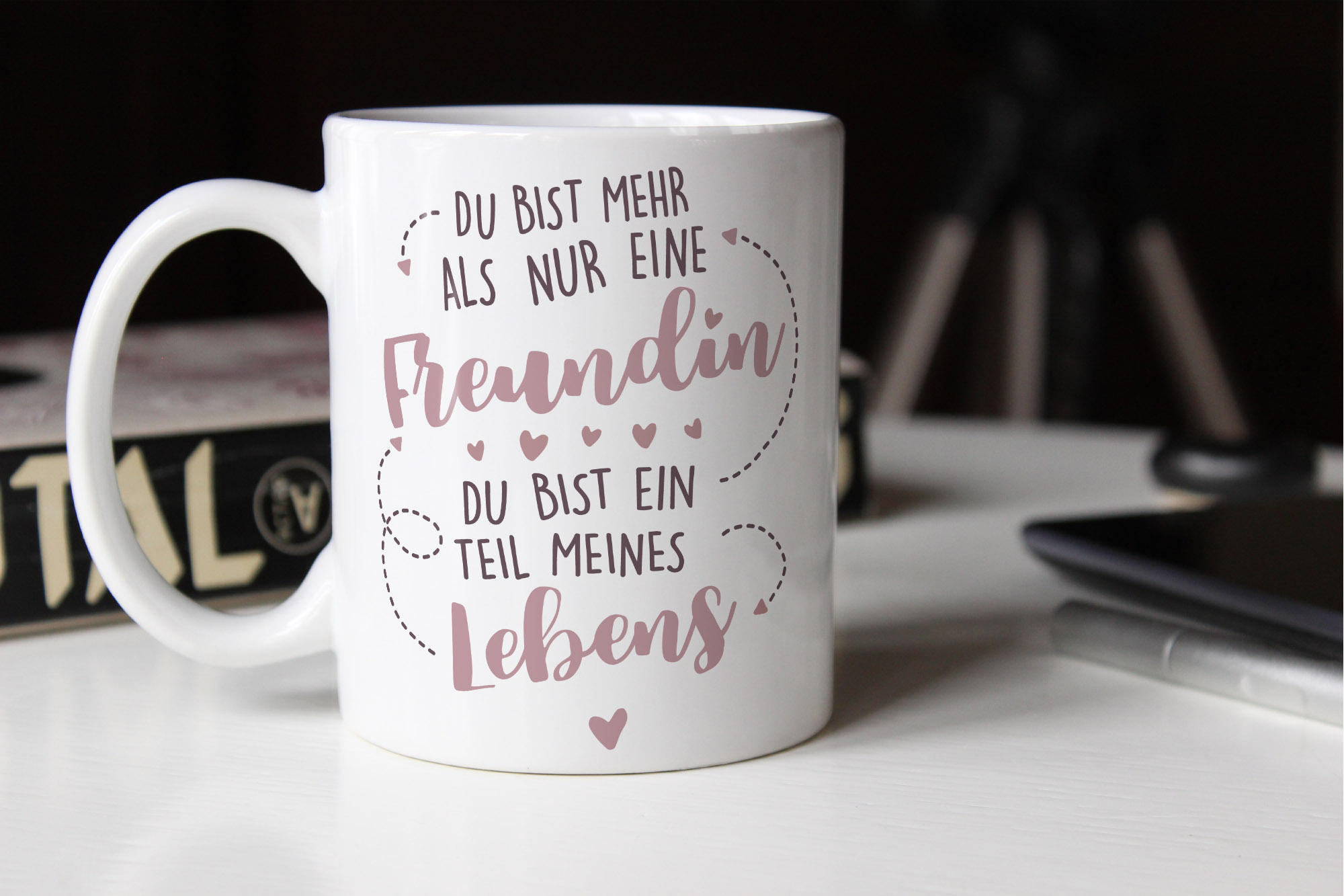 Personalisiere Freundin-Tasse – „Nicht Nur Freundin – Teil Meines Lebens“ Mit Namen, 330 Ml, Spülmaschinenfest
