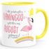 Geschenk-Tasse die schönsten Flamingos werden im {style_variation} geboren Geburtstags-Tasse Geburtstmonat Wunschmonat Kaffee-Tasse MoonWorks®preview
