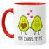 Geschenk-Tasse Liebe Avocado You complete me Kaffeetasse Teetasse Keramiktasse MoonWorks®preview