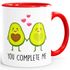 Geschenk-Tasse Liebe Avocado You complete me Kaffeetasse Teetasse Keramiktasse MoonWorks®preview
