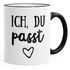 Geschenk-Tasse Liebe Ich du passt Geschenk Freund Freundin Frau Mann Kaffeetasse Teetasse Keramiktasse MoonWorks®preview