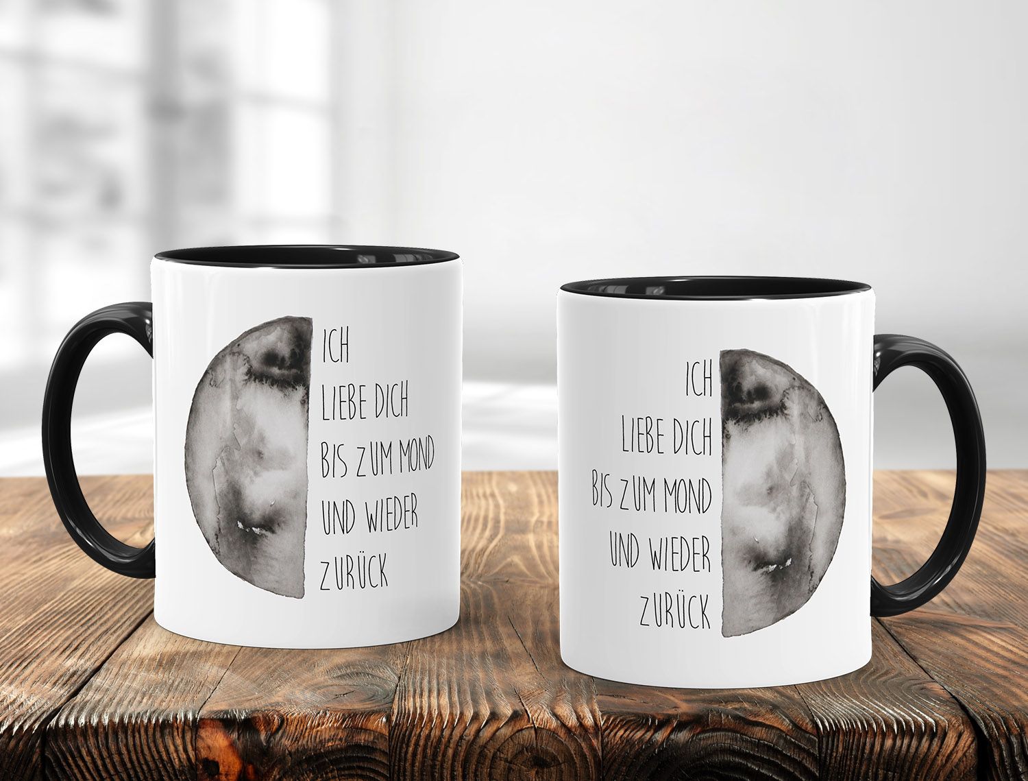 Geschenk Tasse Liebe Ich liebe dich bis zum Mond und wieder zurück