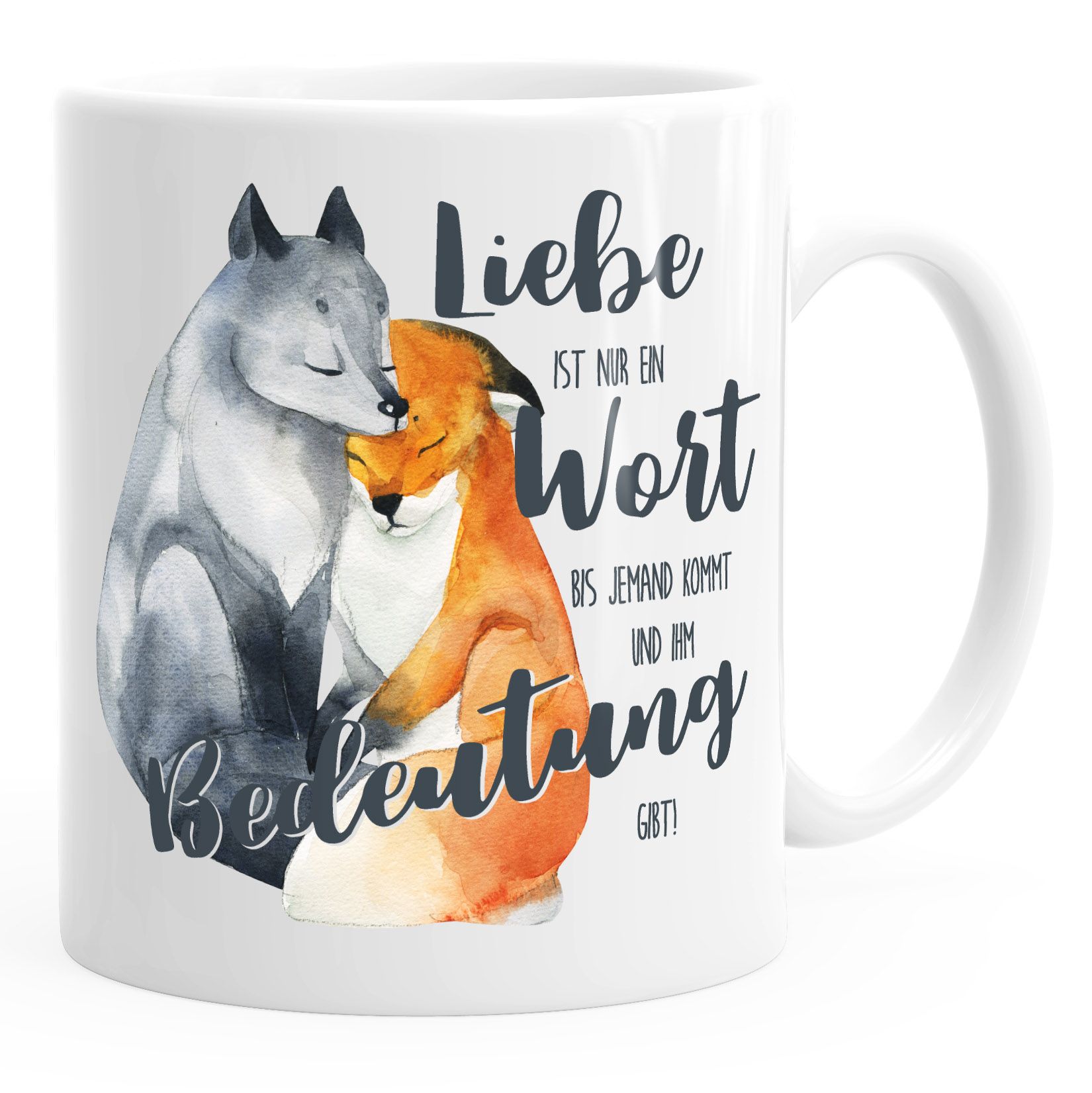 Geschenk Tasse Liebe ist nur ein Wort Fuchs Liebe Spruch Tasse