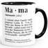 Geschenk-Tasse Mama Definition Dictionary Wörterbuch Duden Muttertagsgeschenk MoonWorks®preview