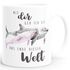 Geschenk-Tasse Mit dir geh ich bis ans Ende dieser Welt Liebe Spruch Delfin Delphin Watercolor Freund Freundin MoonWorks®preview