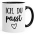 Geschenk-Tasse Paare Ich du passt Liebe verliebt Kaffeetasse Teetasse Keramiktasse MoonWorks®preview