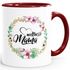 Geschenk-Tasse Weltbeste Mama Geschenk Mutter Muttertag Tasse Blumen Innenfarbe MoonWorks®preview
