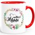 Geschenk-Tasse Weltbeste Mama Geschenk Mutter Muttertag Tasse Blumen Innenfarbe MoonWorks®preview