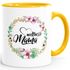 Geschenk-Tasse Weltbeste Mama Geschenk Mutter Muttertag Tasse Blumen Innenfarbe MoonWorks®preview