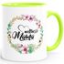 Geschenk-Tasse Weltbeste Mama Geschenk Mutter Muttertag Tasse Blumen Innenfarbe MoonWorks®preview