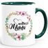 Geschenk-Tasse Weltbeste Mama Geschenk Mutter Muttertag Tasse Blumen Innenfarbe MoonWorks®preview