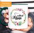 Geschenk-Tasse Weltbeste Mama Geschenk Mutter Muttertag Tasse Blumen Innenfarbe MoonWorks®preview